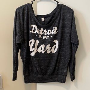Detroit is My Yard Off the Shoulder top Size Small